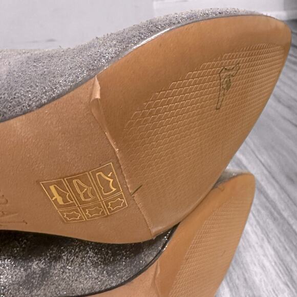 TORAL Knee High Slouch High Heel Boot in Metallic Silver Sz. 41 IT / 11 US - Picture 10 of 16